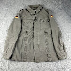 Vintage German Moleskin Army Jacket Adult Size 7 Olive Green Military